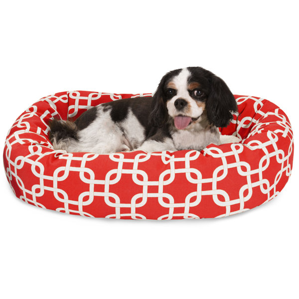 Majestic Pet Hundebett Bagel-Form | Wasserdichte Basis | Sherpa-Kissen | Abnehmbarer Bezug